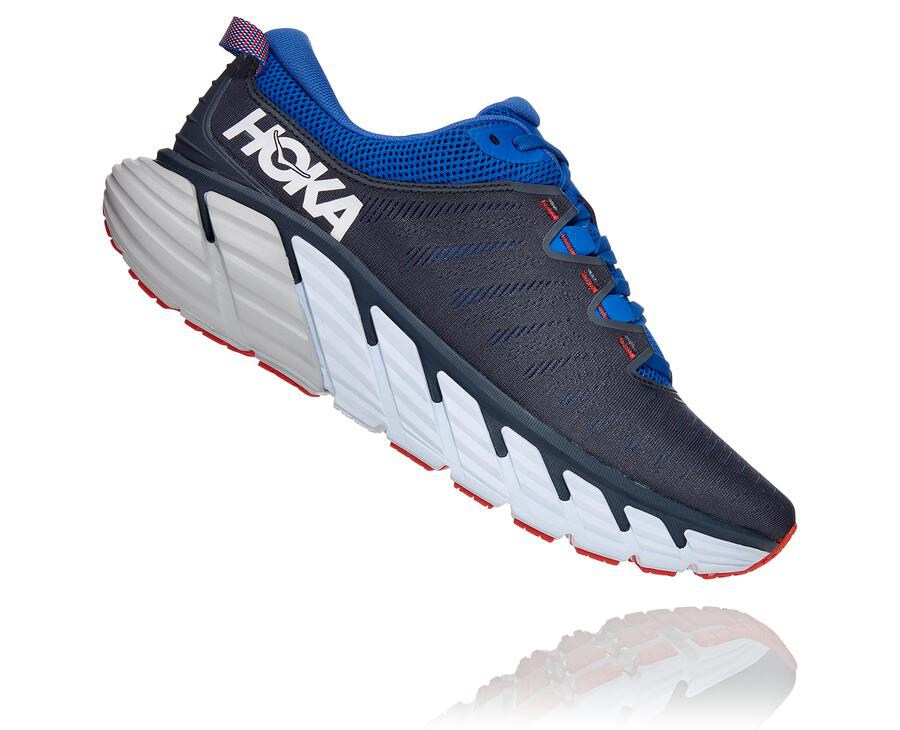 Tenis Hoka One One Hombre Negros/Azules - Gaviota 3 - YMPD84706